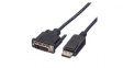 11.04.5619 Video Cable, DisplayPort Plug - DVI-D 24 + 1-Pin Male, 1920 x 1080, 1.5m