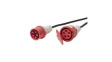 037020476 05 16 1 Extension Cable with Lid IP44 Rubber CEE Plug - CEE Socket 5m Black / Red