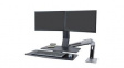 24-316-026 Desk Mount Dual LCD Monitor Arm with Keyboard Tray