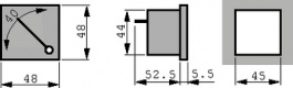 48DV,10V DC, Аналоговые дисплей 48 x 48 mm 10 VDC, GANZ KK Ltd