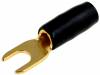 30.4460-03, Наконечник: вилочный; M4; 6мм2; позолота; изолированный; черный, ACV