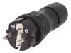 W-97446, Разъем: питания AC; вилка; Конфиг.выводов:2P+PE; черный; 250ВAC, PLASTROL