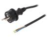 W-98370, Кабель; SCHUKO вилка,вилка CEE 7/7 (E/F),провода; 1,5м; черный, PLASTROL