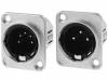 717-0500 Гнездо; XLR; "папа"; PIN:5; прямой; пайка; посеребренные; 50В; 7,5А