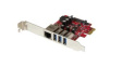 PEXUSB3S3GE PCI Express USB-A and RJ45 Card with SATA Power, 3x USB 3.0, PCI-E x1
