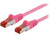 95455 Patch cord; S/FTP; 6; многопров; CCA; ПВХ; розовый; 0,25м