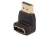 50513, Адаптер; HDMI гнездо 90°, вилка HDMI; Цвет: черный, QOLTEC