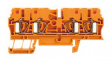1636800000 Feed-through Terminal Block, Tension Clamp, 4 Poles, 24A, 2.5mm2, Orange