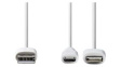 CCGP39400WT10 Sync and Charge Cable USB A Plug - Apple Lightning/USB Micro-B Plug 1m White