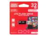 OTN3-0320K0R11 Флешка; OTG, USB 3.0; 32ГБ; черный; Считывание:120МБ/с