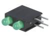 L-934EB/2GD, LED; в корпусе; Кол-во диод:2; 3мм; THT; зеленый; 8-32мкд; 60°, Kingbright