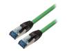 CQ6025P Patch cord; S/FTP; 6a; многопров; Cu; LSZH; зеленый; 0,5м; 26AWG