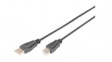 AK-300105-050-S Cable USB-A Plug - USB-B Plug 5m Black
