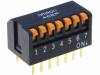 A6ER-7101 Переключатель: DIP-SWITCH; Кол-во секций:7; ON-OFF; 0,025A/24ВDC