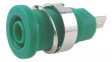 FCR73575G Panel Mount Socket, 4mm, Green, 24A, 1kV, Nickel-Plated