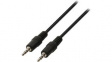 CAGP22000BK30 Stereo Audio Cable 3.5 mm Jack Plug - 3.5 mm Jack Plug 3m