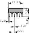 4608X-102-472LF Резисторная сборка, SIL 4.7 kΩ ± 2 %