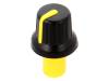 GMN-4P1.5-YL, Ручка; с указателем; ABS; Диам.оси:6мм; O16x14,4мм; черный, SR PASSIVES