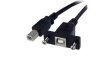 USBPNLBFBM1 Panel Mount USB Cable USB-B Plug - USB-B Socket 305mm USB 2.0 Black