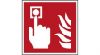 817674 ISO Safety Sign - Fire Alarm Call Point, Square, White on Red, Polyester, 1pcs