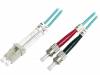 DK-2531-01/3, Световодный патч-корд; OM3; LC/PC, ST/PC; 1м; LSZH; Цвет: бирюзовый, DIGITUS
