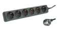 19.07.1072 Outlet Strip 6x Type F (CEE 7/3) - Type F (CEE 7/4) Black 1.5m