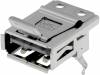 LUSB-A111-00 Гнездо; USB A; THT; угловой 90°; позолота; с фиксатором