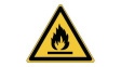 PIC W021-TRI 015-PE-SHEET/1 [54 шт] ISO Safety Sign - Warning, Flammable Materials, Triangular, Black on Yellow, Vin