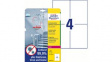 L8013-10 Safety Label, Rectangular, Transparent, Film, Anti-Microbial, 40pcs
