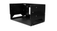 WALLSHELF4U 2-Post Open Frame Rack with Built-in Shelf, 4U, Steel, 34kg, Black