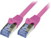 CQ3099S Patch cord; S/FTP; 6a; многопров; Cu; LSZH; розовый; 10м; 26AWG