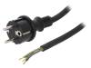 W-97215, Кабель; SCHUKO вилка,вилка CEE 7/7 (E/F),провода; 4,5м; черный, PLASTROL
