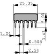 4610X-102-103LF Резисторная сборка, SIL 10 kΩ ± 2 %