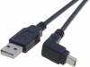 TCAB-123 Cable; USB 2.0; USB A plug, USB B mini plug angle; 1.8m; black