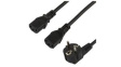 PXT101YEU2M IEC Device Cable DE Type F (CEE 7/7) Plug - 2x IEC 60320 C13 2m Black