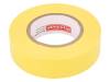 PLH-N10-19-20/YE, Лента: электроизоляционная; W:19мм; L:20м; D:0,13мм; желтый; 200%, PLYMOUTH