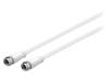 66620, Кабель; 75Ом; 1м; антенная вилка 9,5 мм,с обеих сторон; белый, Goobay