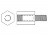 214X60K Дистанцирующая стойка с резьбой; 60мм; Внутр.резьба: M3; латунь