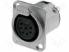 AC7FDZ, Гнездо; XLR; "мама"; PIN:7; прямой; цанговые контакты, с кнопкой, Amphenol