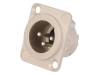 NTR-NC3MD, Гнездо; XLR; "папа"; PIN:3; фланец (2 отверстия), на панель; пайка, Neutrik