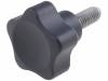 VC.692/25-SST-P-M6X16, Ручка регулятора; Диам:25мм; M6; 16мм; полиамид; H:20мм; черный, ELESA+GANTER