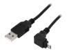 95343 Cable; USB 2.0; USB A plug, USB B micro plug (angle); 1.8m; black