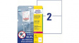 L8002-10 Safety Label, Rectangular, White, Film, Anti-Microbial, 20pcs