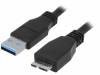 CU0028 Кабель; USB 3.0; вилка micro USB B; никелированные; 3м; черный