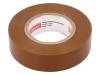 N-12 PVC TAPE 19MMX20M BROWN, Лента: электроизоляционная; W:19мм; L:20м; D:0,15мм; коричневый, PLYMOUTH