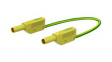 28.0124-07520 Test Lead, Green / Yellow, 750mm, Gold-Plated