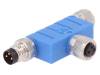 T4082102003-000, Тройник; М8 "папа",2 М8 "мама"; PIN:3; T; IP67; Полярность: A, TE Connectivity