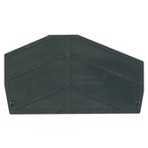 1814710000, ZAP ZDU6-2 SW End plate 38.54x2x67.95mm Black, Weidmuller