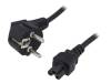 50548, Кабель; угловая вилка CEE 7/7 (E/F), IEC C5 "мама"; 1,4м; черный, QOLTEC
