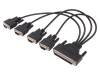 OPT4A-AE, Соединительный кабель; D-Sub 37pin, D-Sub 9pin x4; 0,3м, Advantech